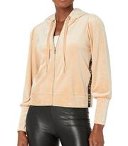 DKNY Women's Everyday Soft Full Zip Hoodie Velour Gold/Tan M NWT