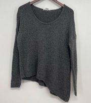 Helmut Lang Women’s size S  Knit Asymmetrical Pullover Sweater Gray Alpaca Blend