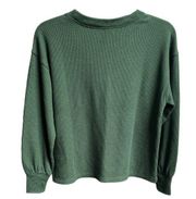 Madewell Brushed Waffle Knit Pajama Top Forest Green Size XSmall