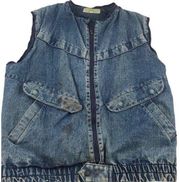 MD French Connection Rustic denim bomber vest