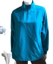 Duluth Trading Company Blue Windbreaker Polyester 1/4 Zip Jacket Women's Size M