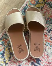 Espadrille Slip On Gold Sandals