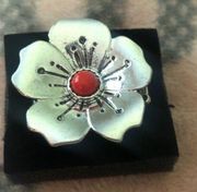 Silver Flower Statement Ring