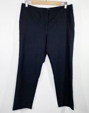 Mario Serrani Italy Black Subtle Print Cropped Trouser Pants Women's Size 12