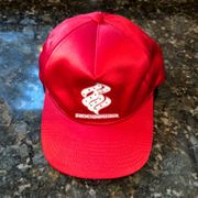 Rocawear Vintage Women Adjustable Satin Jeweled Red Strapback Hat Red White Rare