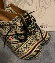 Tribal Print Wedges