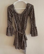 Cheetah Print Off the Shoulder Romper