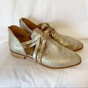 Diba True Gold Distressed Leather Shoes