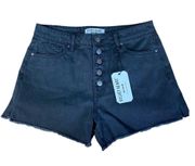 NEW Velvet Heart Hi-Rise Denim Shorts black stone size 29 raw hem & split sides