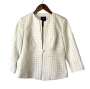 Doncaster Collection White One Button Blazer 4