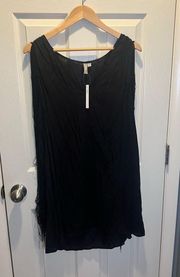 NWT asos black fringe sleeveless v neck cover up