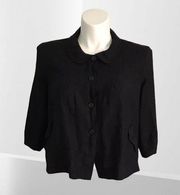 Larry Levine Black Cropped Blazer Jacket Size 12