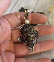 Titanium Druzy pearl Handmade ethnic style Pendant