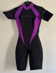 O’Neil Black Purple Wetsuit Surfing Surf Beach Vacation Swim Vintage Size 6