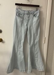 Rue21 Blue Light Wash Bellbottoms Size 7 (Juniors) Flaws 70s Costume Cosplay