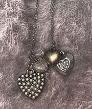 Aeropostale Long Heart Charm Necklace