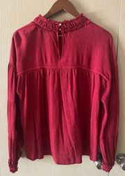 Love Riche Long Sleeve Mock Turtleneck in Red - size large