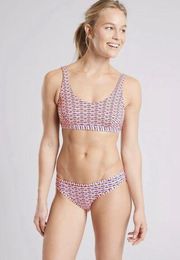 Athleta Marbella Scoop Bikini Set Pink Multi SIZE SMALL/MEDIUM swimsuit beach