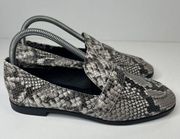 Jeffrey Campbell Jesse Loafer Snakeskin Print Gray Leather Convertible Women's 8