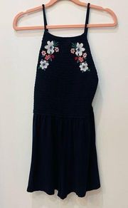 Hollister Co. Women's Navy blue Playsuit-romper floral embroidered size XS