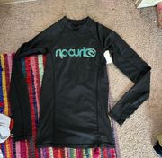 Black long sleeve rash guard never word with label