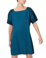 Club Monaco Archmand Teal Dotted Shift Dress Size 00 NWT