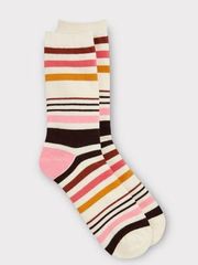 Talbots Trouser Socks Russet Rose Stripe Nwt