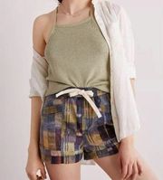 NEW Anthropologie PILCRO Heirloom Tie-Dye Plaid Shorts Cuffed ~ Medium