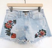 Flying Monkey Platinum Embroidered Denim Shorts