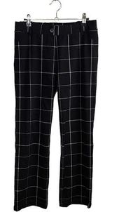 Betabrand Black White Windowpane Straight Leg Trousers Pants Large