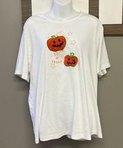 Holiday Editions Halloween Trick Or Trick Jack o’ Lanterns White T-shirt- 2X