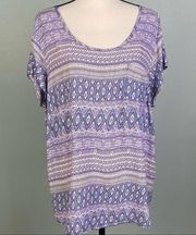 ADRIENNE VITTADINI purple rayon cap sleeves “t-shirt” in size 2X. EUC