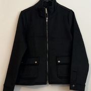 Joie Women’s Black‎ Wool Blend Patch Pockets Bomber Peacoat Jacket Sz Med NWOT