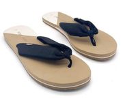 NEW TOMS Earthwise Piper Black & Tan Repreve Flip Flop Sandal Women’s Size 12