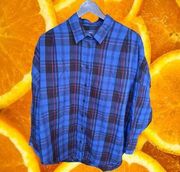 New‎ French Connection Blue, Black and Red Flannel Shirt Size Small