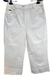 ST. JOHN Sport White Capri Jeans