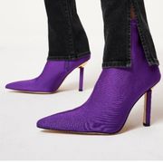 Good American High Kickstand Purple Pointed Toe Neoprene Booties