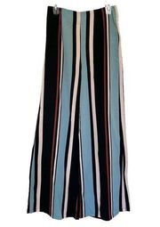 Vici Dolls Love Encounter Multicolor Striped Resort Wide Leg Pants Size Medium