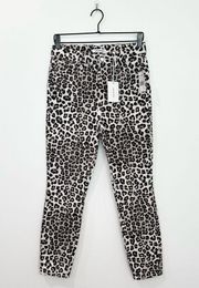 Good American Good Waist Crop Snow Leopard NWT 10 30