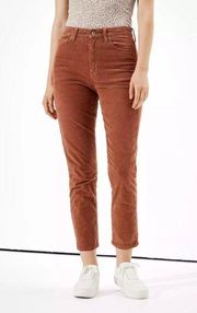 Rust Corduroy Mom Straight Jeans