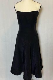 Nicole Miller Black Strapless Corset Dress Size 8