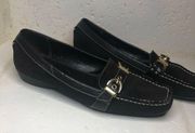 Etienne Aigner Brown Leather Suede Loafers Sz 8.5