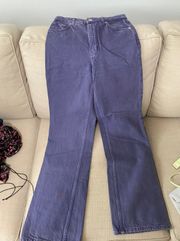 Zara Wide Leg High Rise Jeans Purple