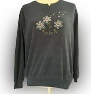 Vintage Hasting & Smith Petites Women’s Flower Crewneck Sweater sz Petite Large