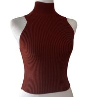 NWOT DYNAMITE mock neck sleeveless top in red burgundy