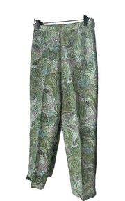 ADRIENNE Papell Silk Beaded Formal Pants Size  Petite 6 Green/Purple