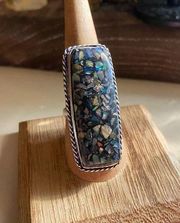 Sterling Silver Copper Ethiopian Opal  Ring Size 8.5