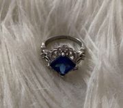 silver ring with sapphire stone