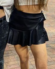 Black Leather Skort