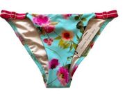 Nanette Lepore Bikini Bottom Alana Apex Blue Punk Alana Swim Adjustable Size 8